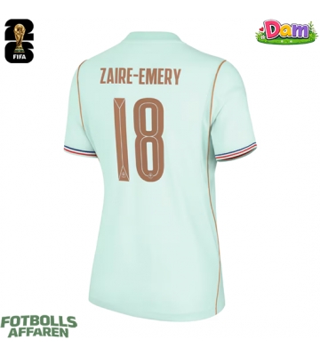 Frankrike Warren Zaire-Emery #18 Bortatröja Kvinnor VM 2026 Kortärmad